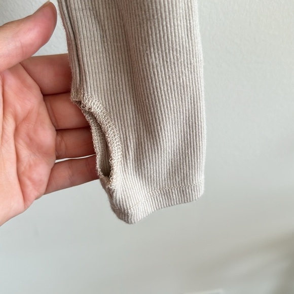 JOAH BROWN Tan/nude STITCH MOCK NECK LONG SLEEVE in Dune flex rib - Picture 5 of 8